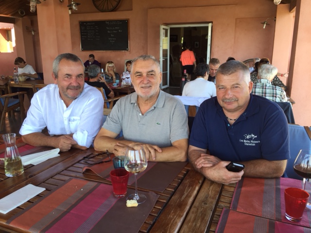 Daniel Defusco, Président de l'URPMPC, 2ème Prud'homme de Bastia/Cap Corse, Gérard Romiti, Président du CRPMEMC ont reçu Eric Blanc secrétaire général de la FFSPM à Aléria pour une visite d'une semaine en Corse (Bastia/Ajaccio)