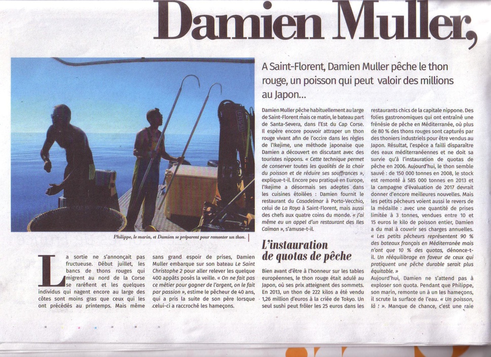 Damien Muller et son marin, des passionnés de la mer soucieux d'une pêche durable et responsable.