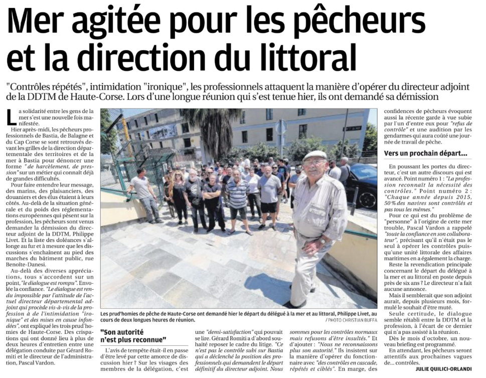 Réunion de négociation des pêcheurs du 18/6/18 - Bastia
