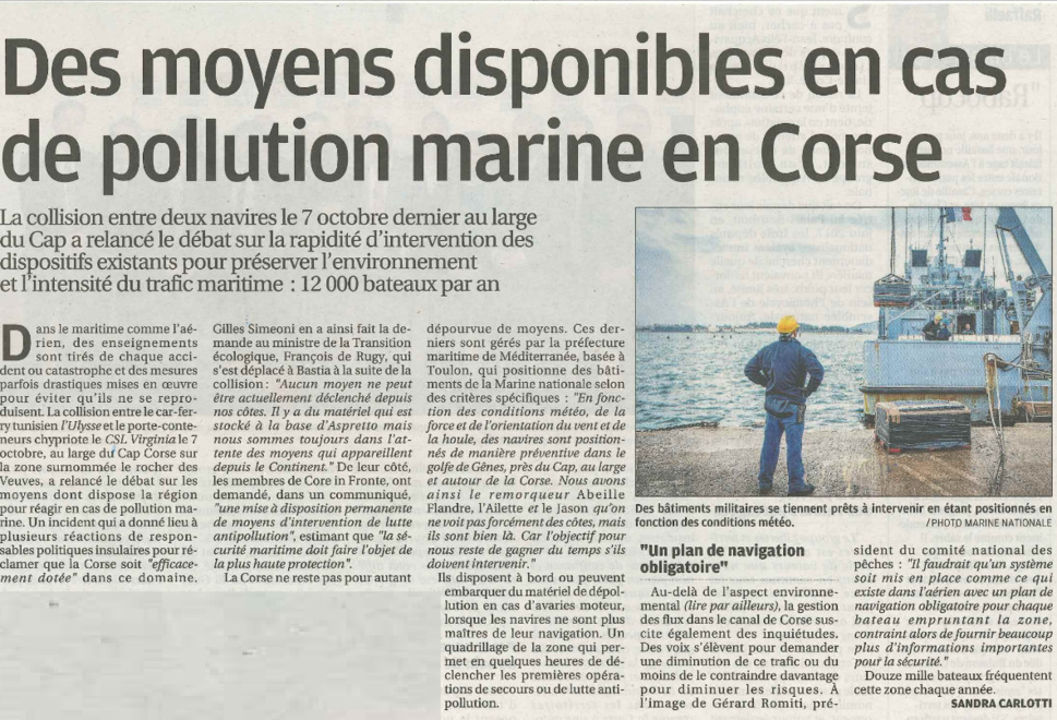 La lutte contre la pollution en Corse