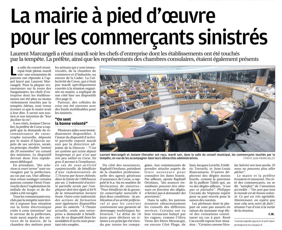 La municipalité d'Ajaccio agit après la tempête Adrian La municipalité d'Ajaccio agit après la tempête Adrian