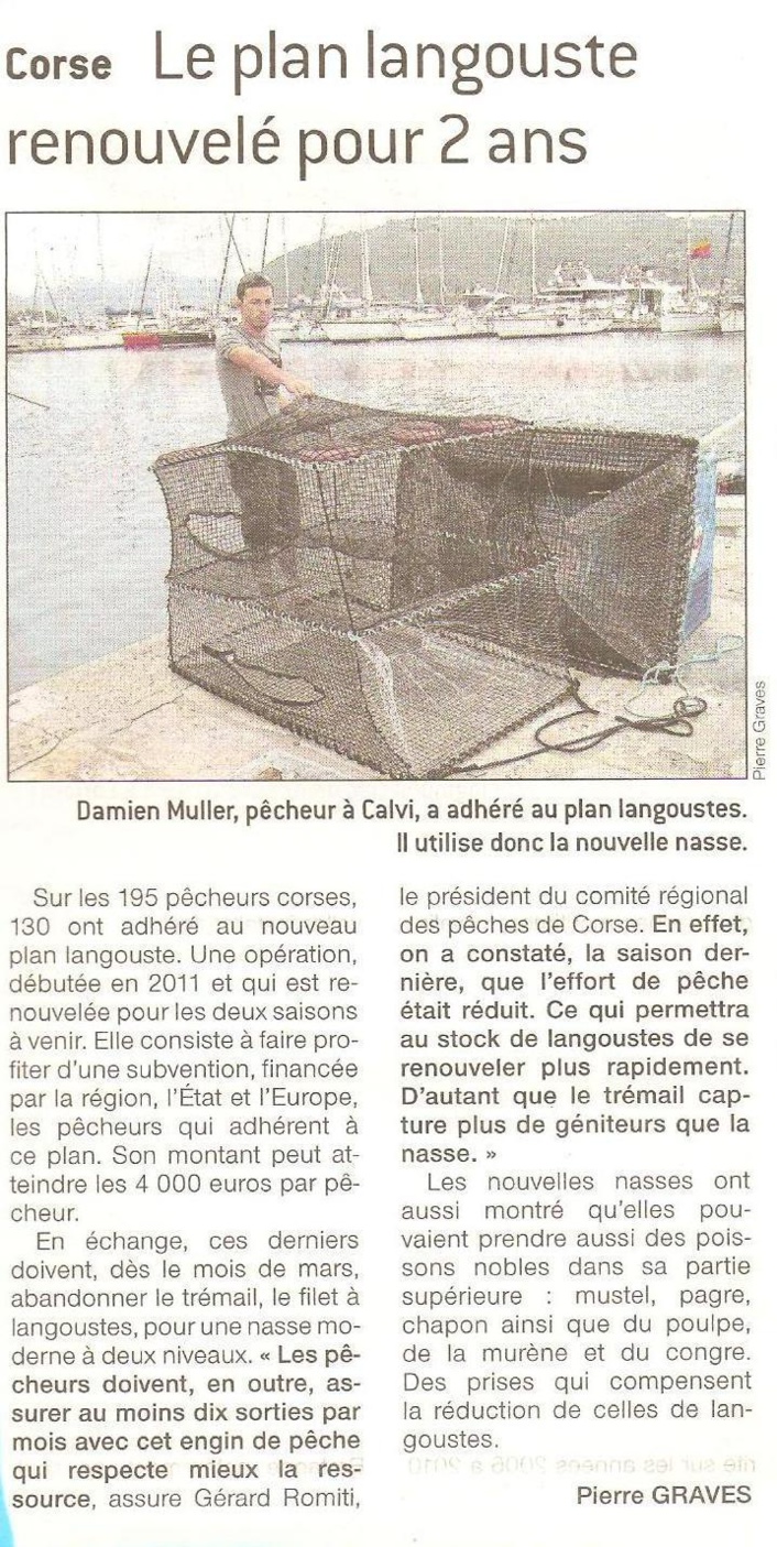 Plan langouste renouvelé pour 2 ans