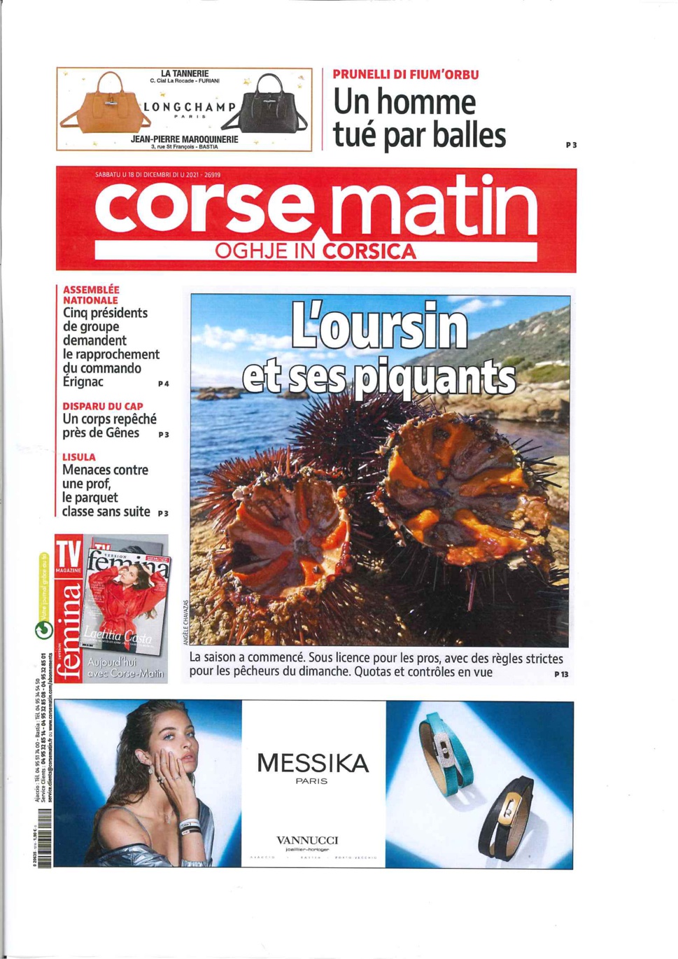 OURSIN OUVERTURE 15 DECEMBRE 2021 (18/12/2021)