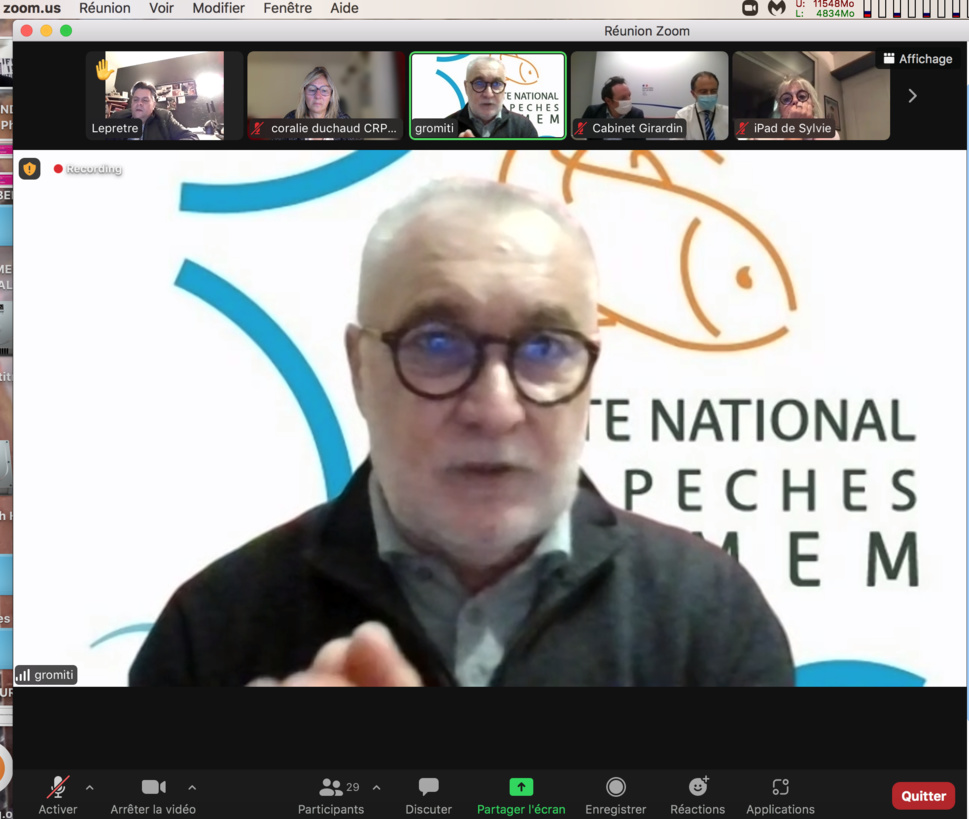 Gérard Romiti - Président du CNPMEM et du CRPMEM de Corse lors de sa réunion du 31 janvier 2022 Gérard Romiti - Président du CNPMEM et du CRPMEM de Corse lors de sa réunion du 31 janvier 2022