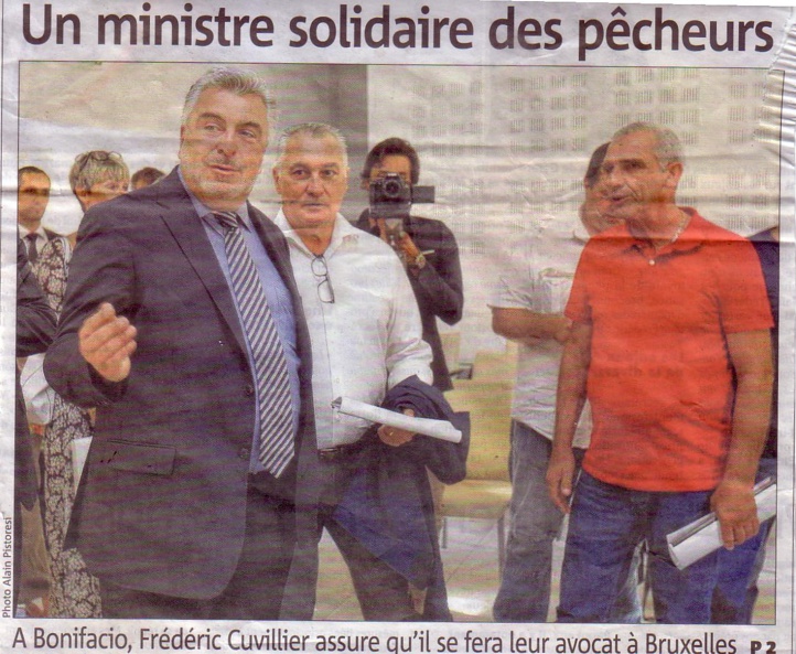 F.CUVILLIER - Secrétaire d'Etat chargé des transports et de la pêche en visite en Corse