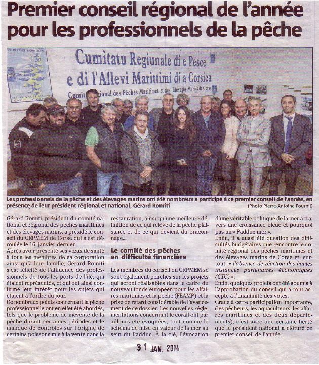 Article Corse Matin 31 janvier