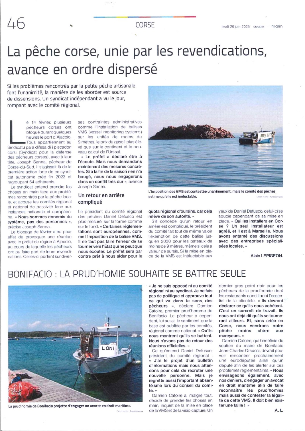 Article du marin du 26 juin 2025