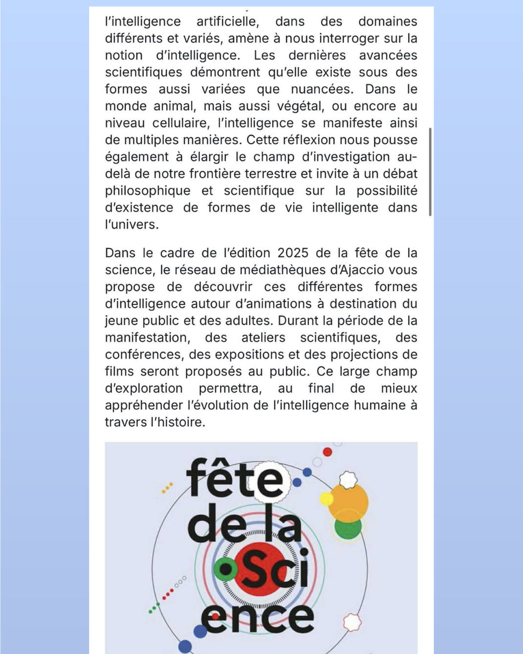 Le CRPMEM participe à la fête de la science à Ajaccio 2025