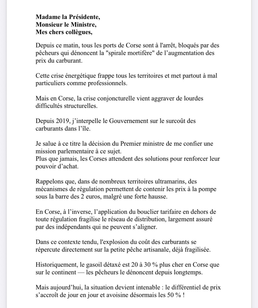Intervention de Paul-André COLOMBANI à l’assemblée nationale Intervention de Paul-André COLOMBANI à l’assemblée nationale