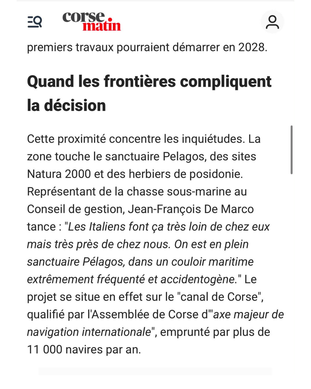 PNMCCA donne un avis défavorable au projet du parc éolien italien
