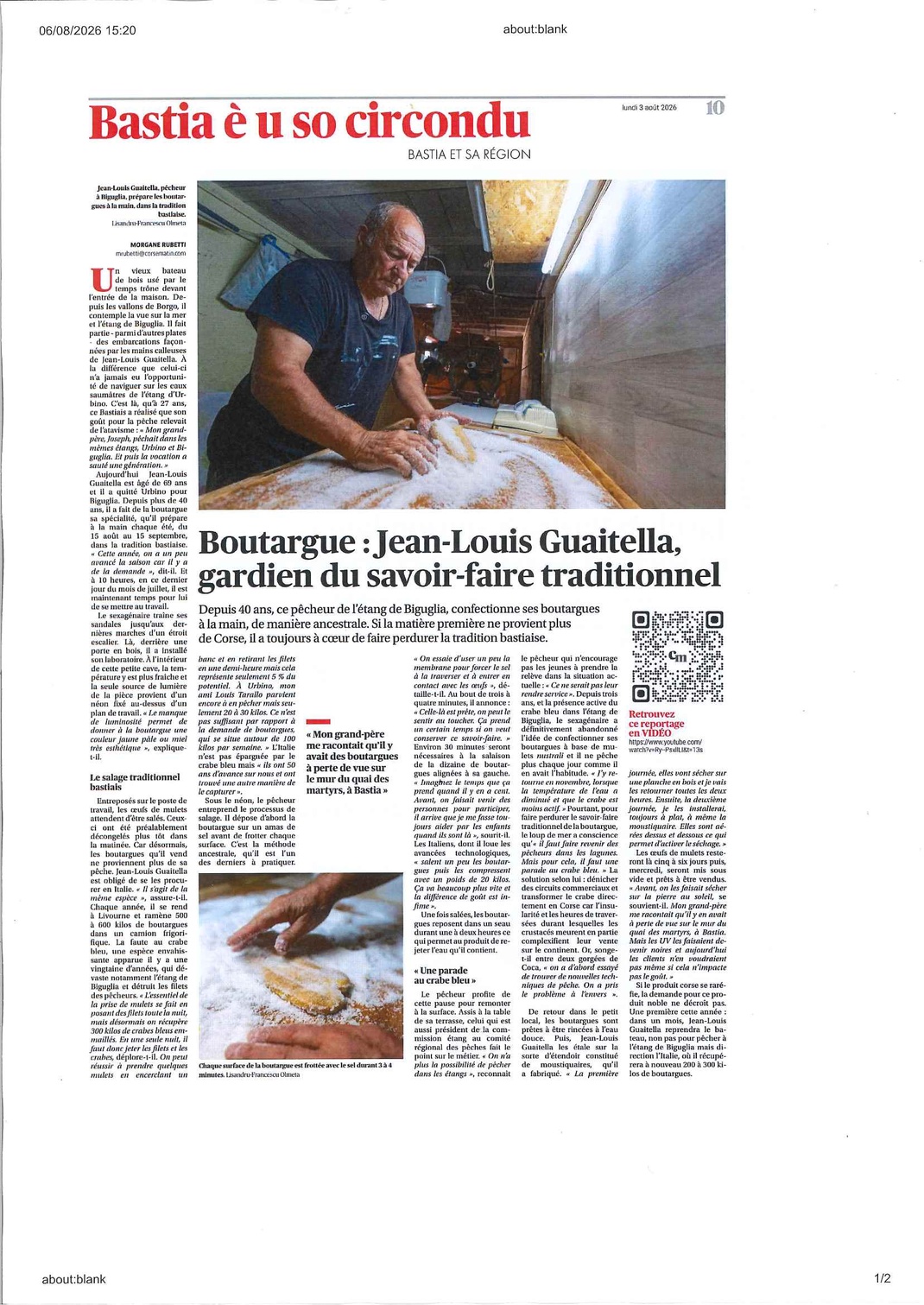 Jean Louis Guaitella et sa boutargue