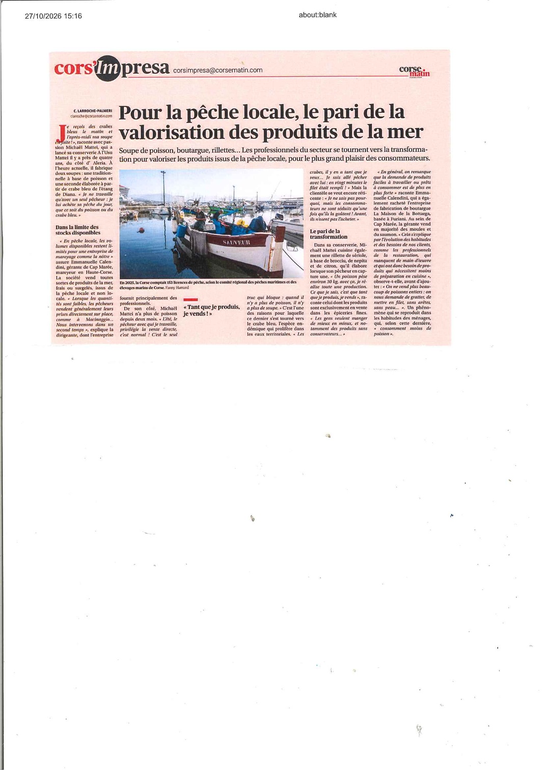 Pour la pêche local, le pari de la valorisation