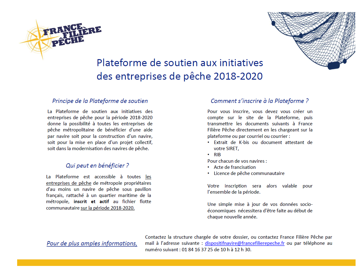 Programme de soutien aux initiatives des entreprises de pêche entre 2018 et 2020