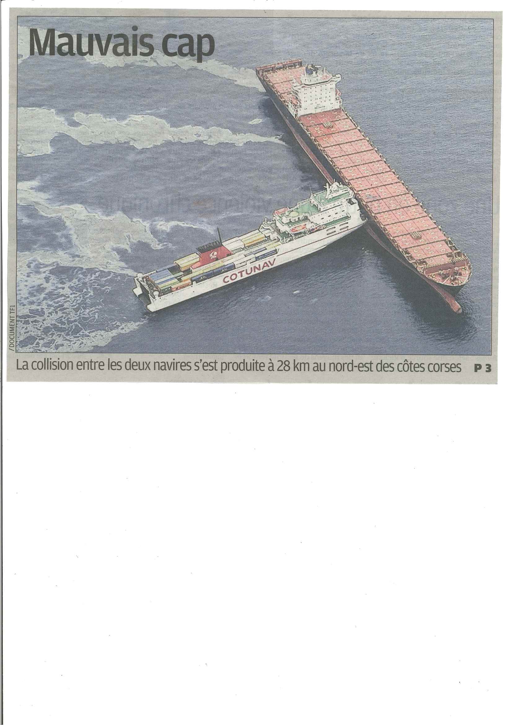 Pollution marine au large du Cap Corse : Réaction du CRPMEMC
