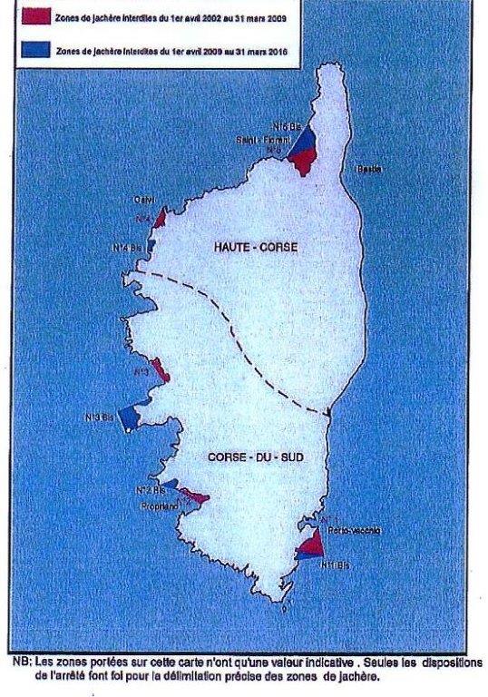 CORAIL :  zones de jachere en Corse