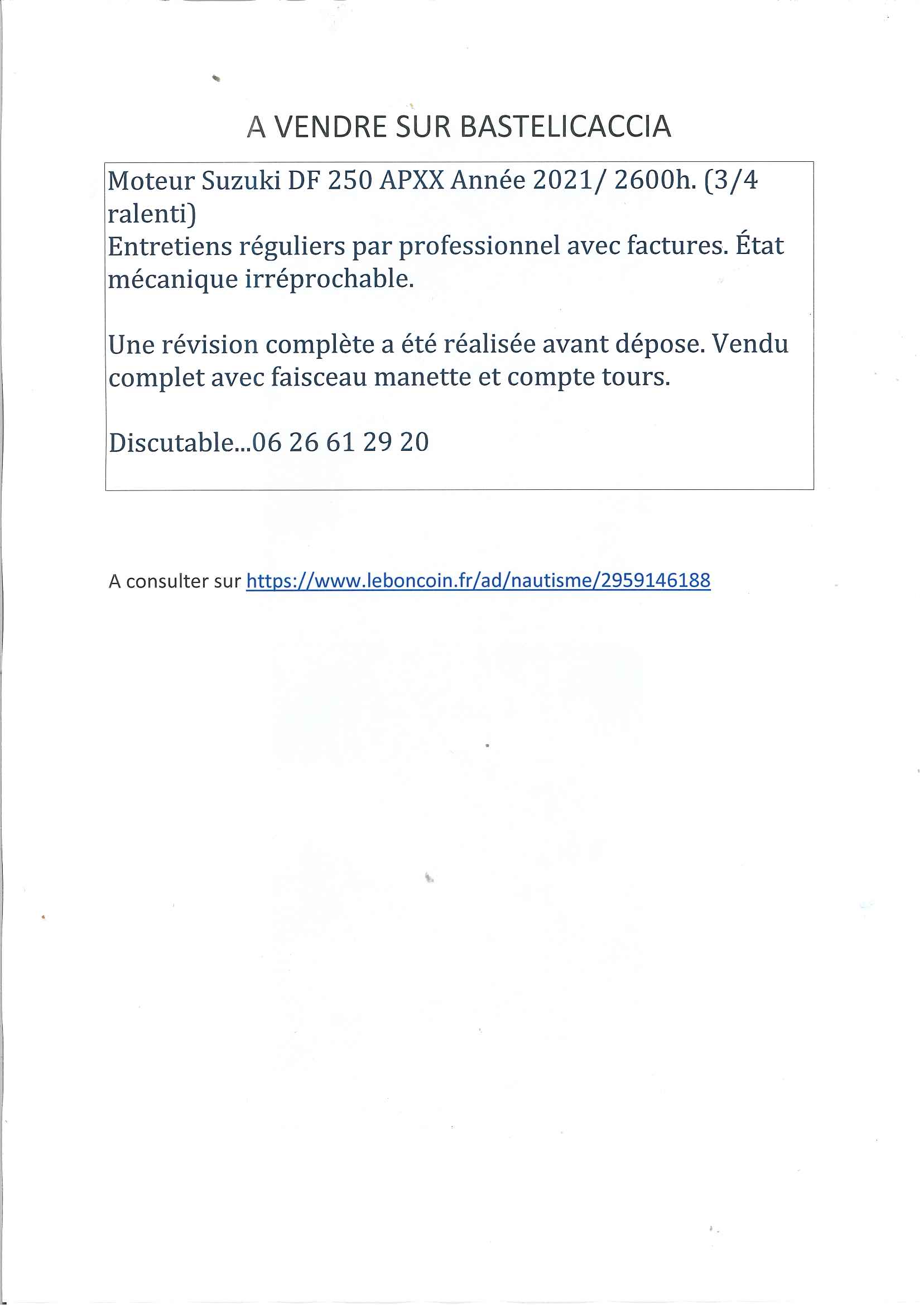 moteur bateau à vendre