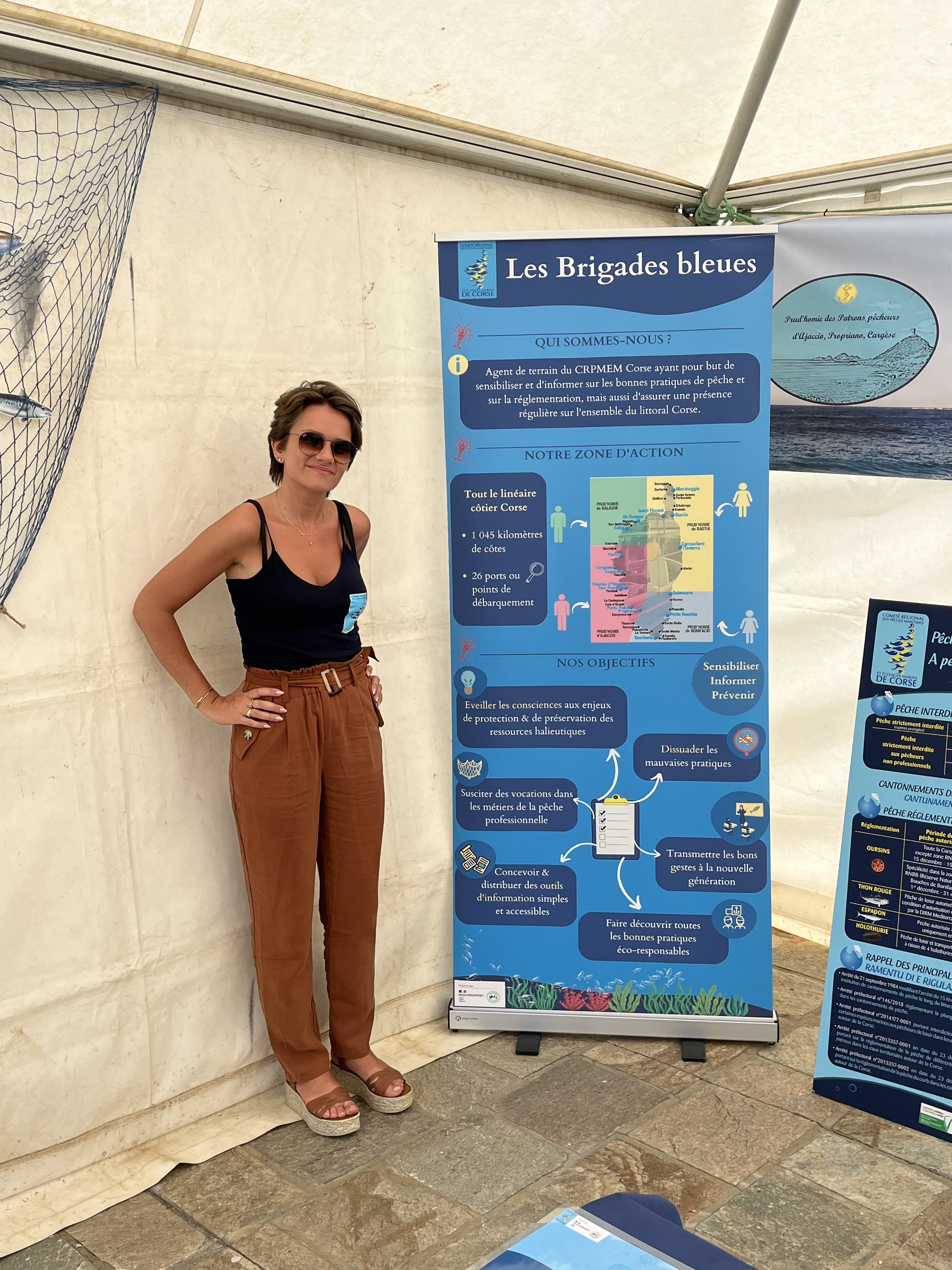 Alice, une de nos brigades bleues sensibilise enfants et adultes aux bonnes pratiques du milieu marin en Corse. Règlementation de la pêche, Espèces soumises à règlementation spécifique, espèces interdites de prélèvements, Environnement ... Geste éco-responsable, pollution