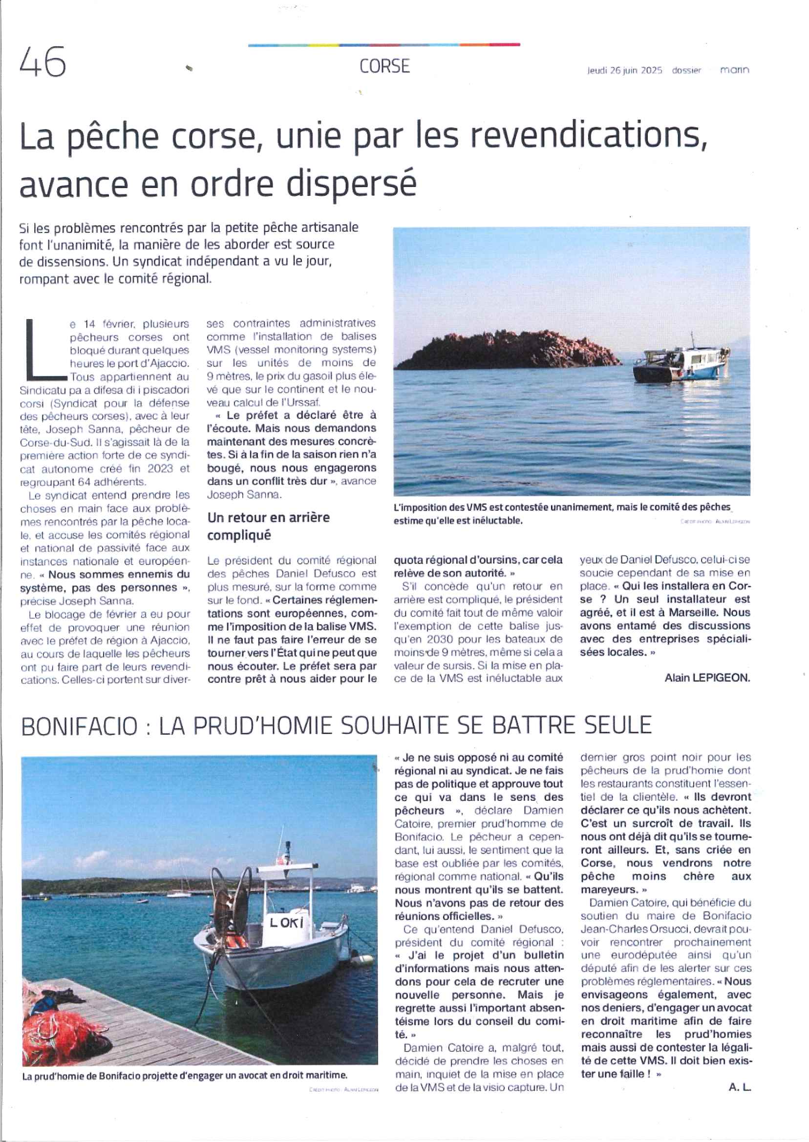 Article du marin du 26 juin 2025