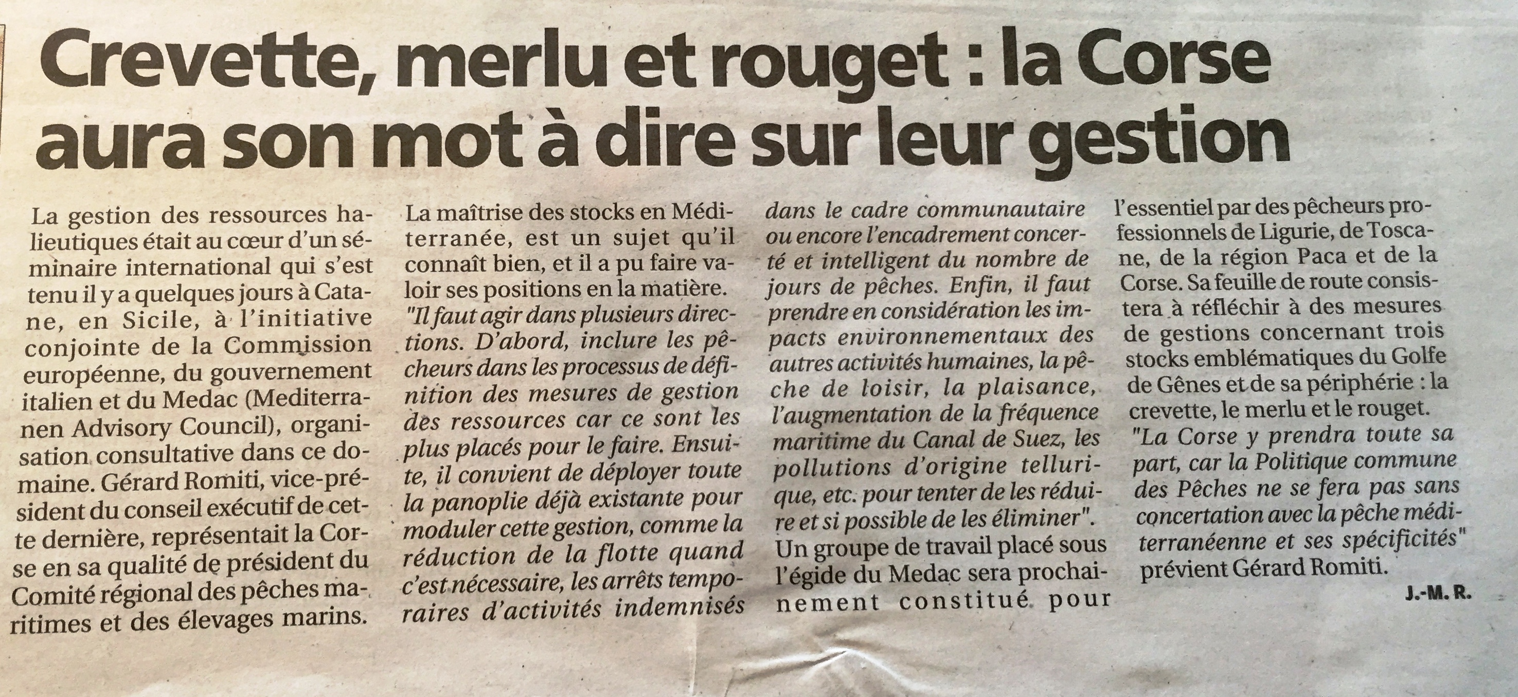 article du CORSE MATIN du 20 février 2016