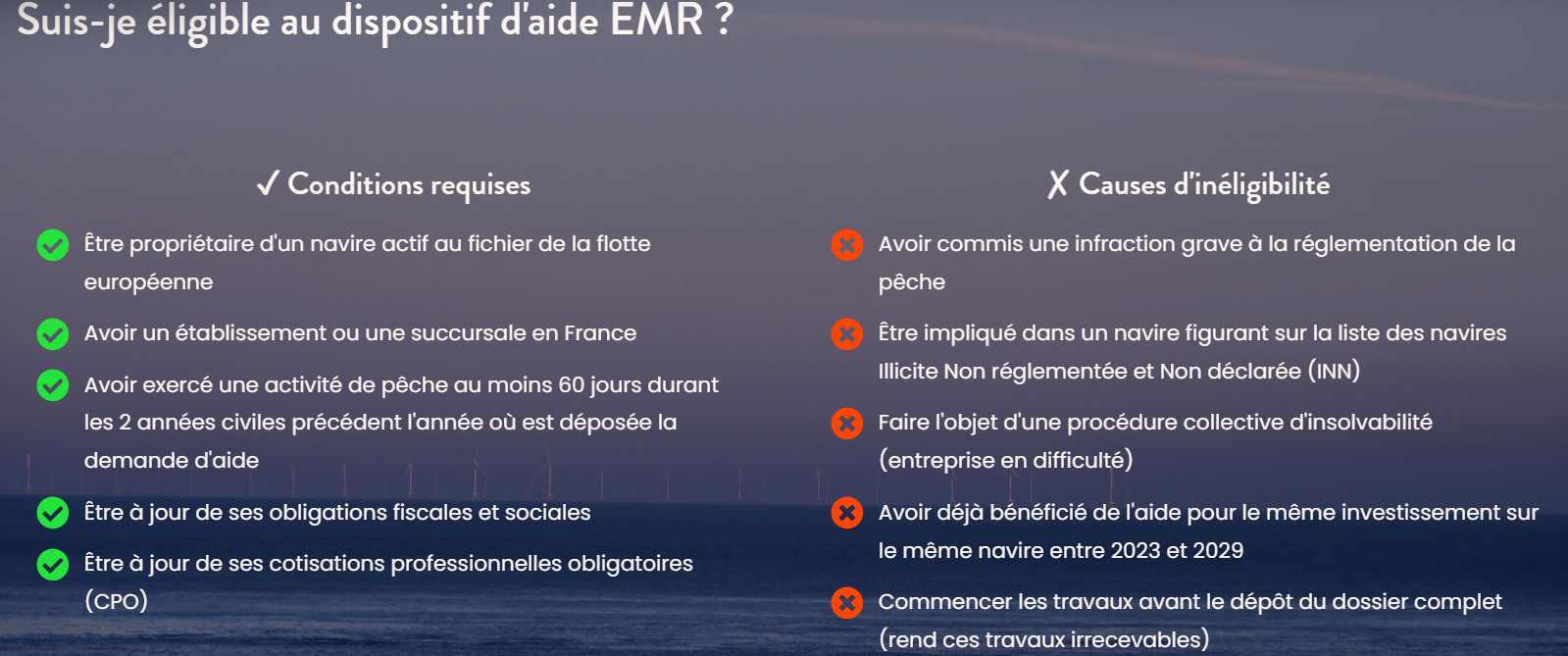 Guichet ouvert pour l'aide financée par la Taxe EMR