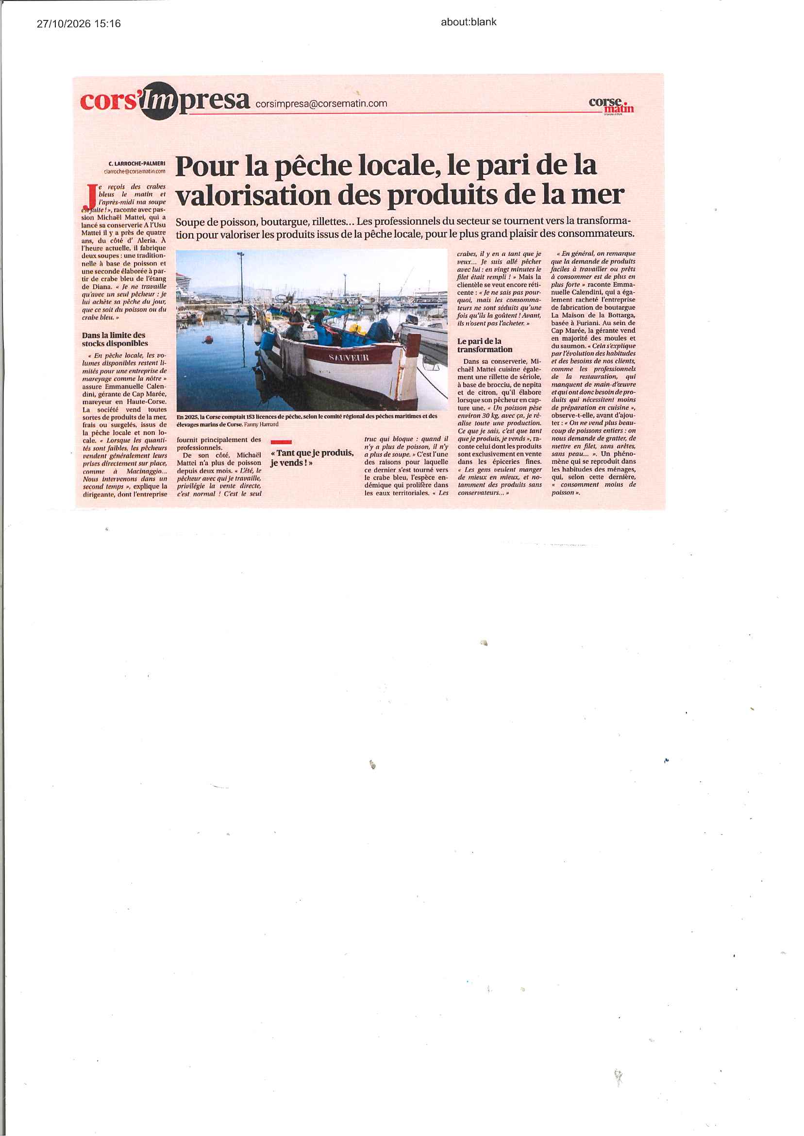 Pour la pêche local, le pari de la valorisation