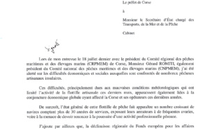 Entrevue du 18 juillet 2016 entre le préfet de corse et le président du CRPMEMC, Gérard ROMITI accompagné des prud'hommes