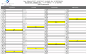 Planning des visites de l'assistante sociale sur Ajaccio