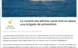 Le CRPMEM de Corse a lancé ses Brigades Bleues