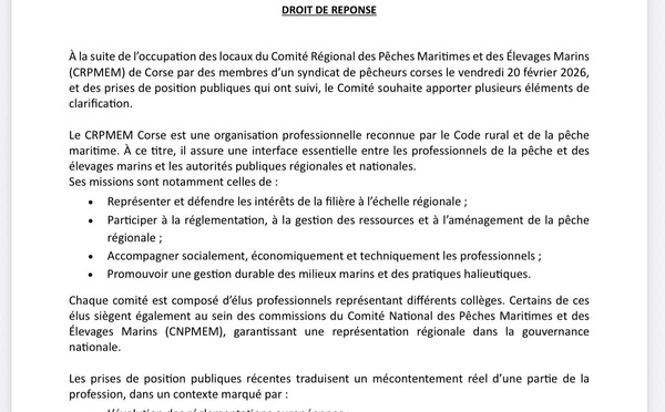 Droit de réponse du CRPMEMC