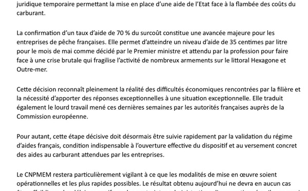 Flash info aide carburant